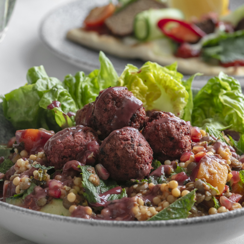 <p>BEETROOT, FALAFEL & ANCIENT GRAINS SALAD</p>
<p>LIGHT LUNCH</p>
